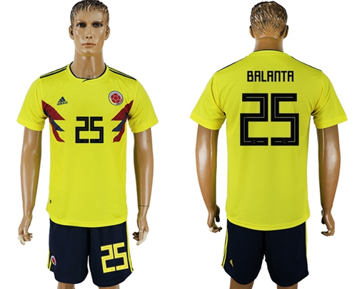 Colombia #25 E.Balanta Home Soccer Country Jersey